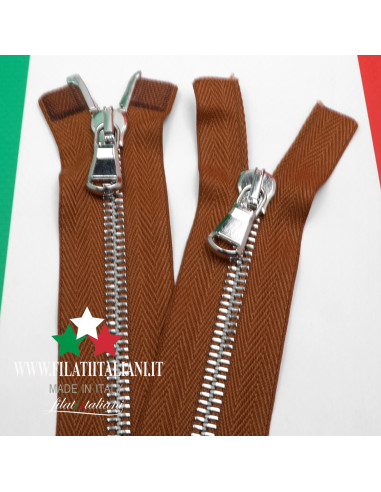 ZIP6239 CHIUSURA LAMPO IN METALLO SPAZZOLATO 80 CM 5.5 mm