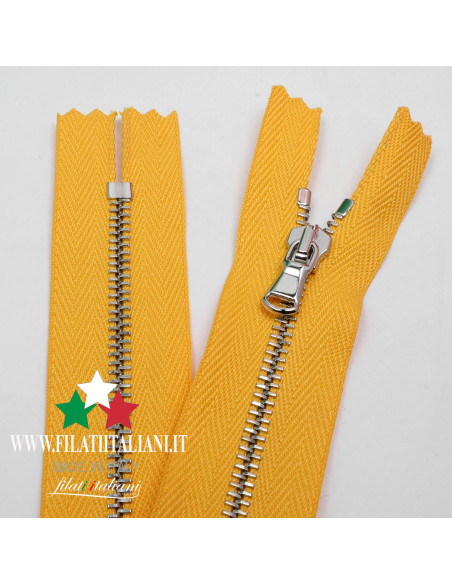 ZIP6249    ZIPPER IN BRUSHED METAL 25CM 4.5 mm