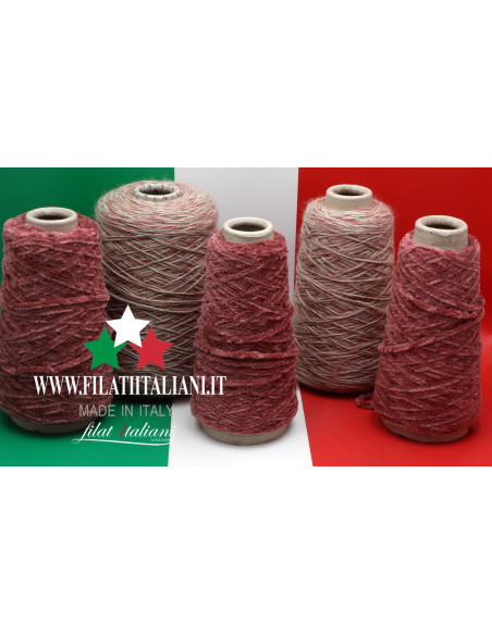 LC6105   LOT 5 Bob.  SCARLET +  CASHMERE CON PAILLETTES    19.99€/100g