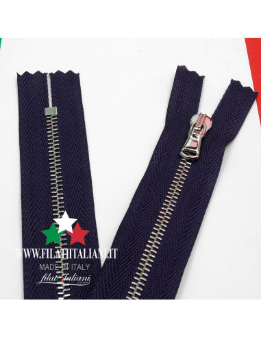 ZIP6263    ZIPPER IN BRUSHED METAL 25CM 4.5 mm