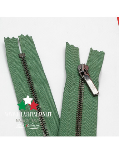 ZIP6277 ZIPPER IN BRUSHED METAL GUNMETAL 25CM 4.5 mm