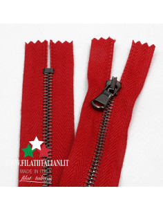 ZIP6266  ZIPPER IN BRUSHED METAL GUNMETAL 25CM 4.5 mm