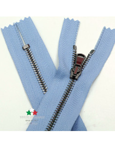 ZIP50021 ZIPPER IN BRUSHED METAL  GUNMETAL 25CM 4.5 mm