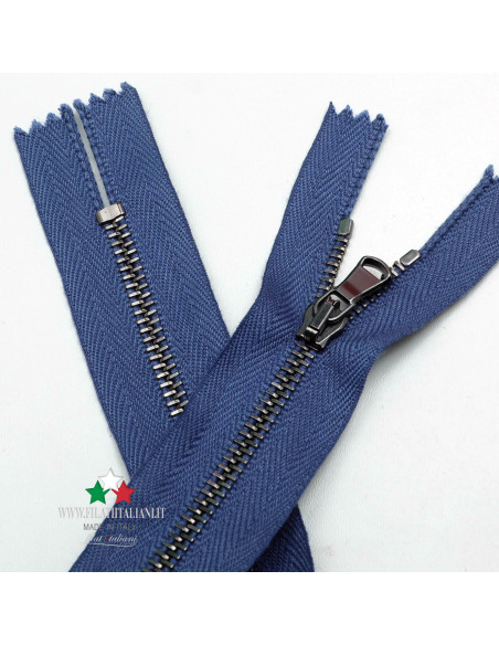 ZIP50022 CHIUSURA LAMPO UN CURSORE FISSA CANNA DI FUCILE 25 CM 4.5 mm