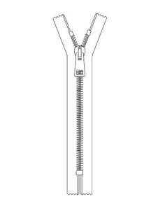 ZIP6265 CHIUSURA LAMPO UN CURSORE FISSA CANNA DI FUCILE 25 CM 4.5 mm 2