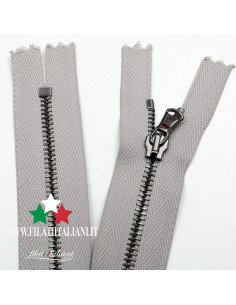 ZIP50025 CHIUSURA LAMPO UN CURSORE FISSA CANNA DI FUCILE 25 CM 4.5 mm