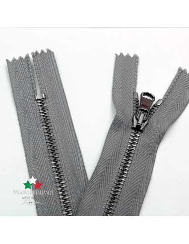 ZIP50026 CHIUSURA LAMPO UN CURSORE FISSA CANNA DI FUCILE 25 CM 4.5 mm