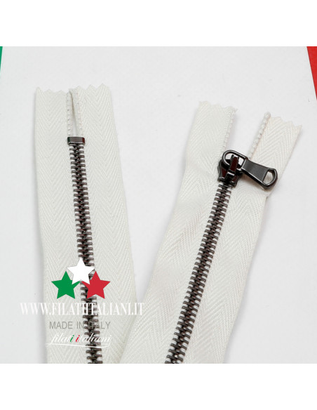 ZIP6270  CHIUSURA LAMPO UN CURSORE FISSA CANNA DI FUCILE 25 CM 4.5 mm