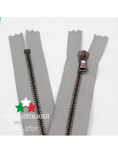 ZIP6273 ZIPPER IN BRUSHED METAL GUNMETAL 25CM 4.5 mm