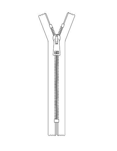 ZIP50029 ZIPPER IN BRUSHED METAL GUNMETAL 25CM 4.5 mm