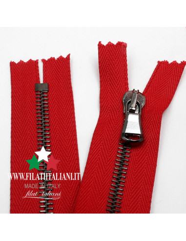 ZIP6243 ZIPPER IN BRUSHED METAL GUNMETAL 25CM 5.8 mm