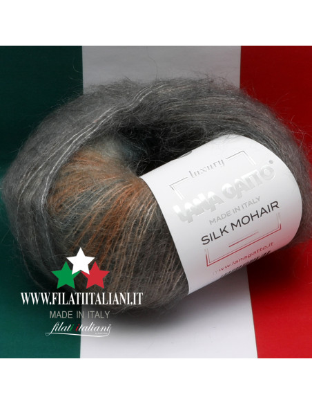 SM 30995  SILK MOHAIR STAMPATO LANA GATTO