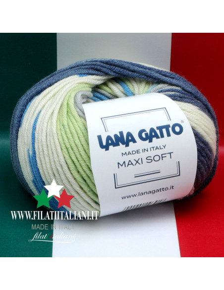 MXS 30656  MAXI SOFT STAMPATO  MERINO LANA GATTO