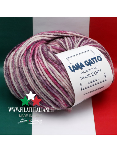 MXS 30990  MAXI SOFT STAMPATO  MERINO LANA GATTO