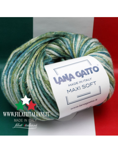 MXS 30991  MAXI SOFT STAMPATO  MERINO LANA GATTO