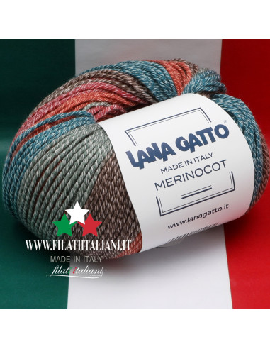 MC 31012 MERINCOT MERINO COTONE STAMPATO  LANA GATTO