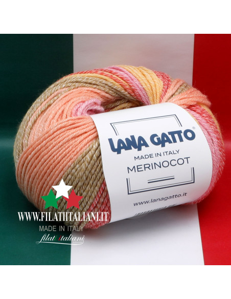 MC 31015  MERINCOT MERINO COTONE STAMPATO  LANA GATTO