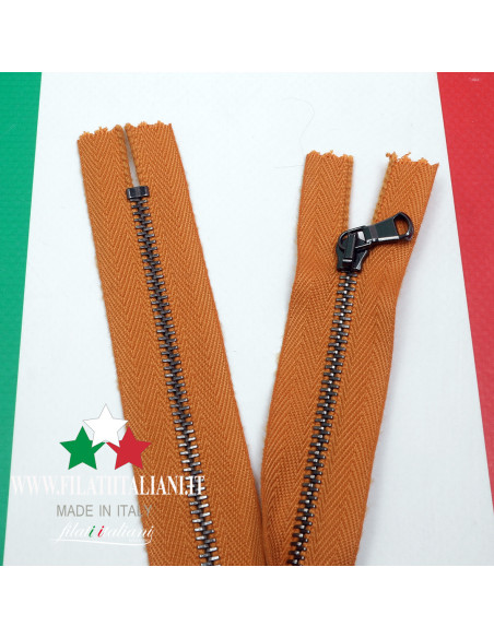 ZIP7909 ZIPPER IN BRUSHED METAL GUNMETAL 25CM 4.5 mm