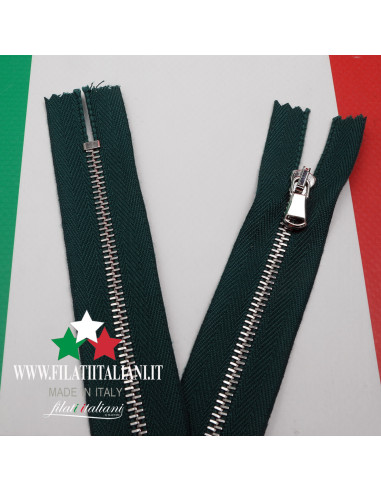 ZIP7908  ZIPPER IN BRUSHED METAL SILVER 25CM 4.5 mm