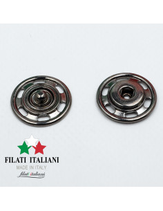 AUTO300595 GUN METAL  Automatic bottons STEEL Lineato 36    23mm