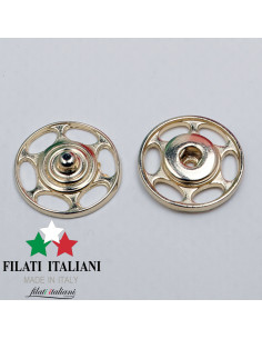 AUTO300821 GOLD  Automatic bottons STEEL Lineato 28    18mm