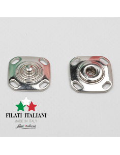 AUTO300595/QUAD SILVER  BOTTONE AUTOMATICO IN ACCIAIO Lineato 36   23mm