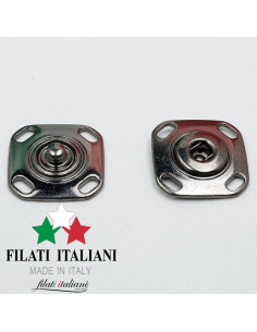 AUTO300595/QUAD  GUN METAL BOTTONE AUTOMATICO IN ACCIAIO Lineato 36   23mm