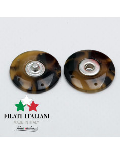 AUTO250557/MARRONE  BOTTONE AUTOMATICO CORNO Lineato 36  23mm