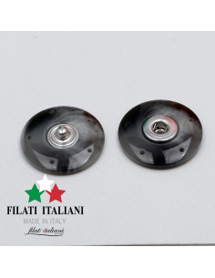 AUTO250557/GRIGIO  BOTTONE AUTOMATICO CORNO Lineato 36  23mm