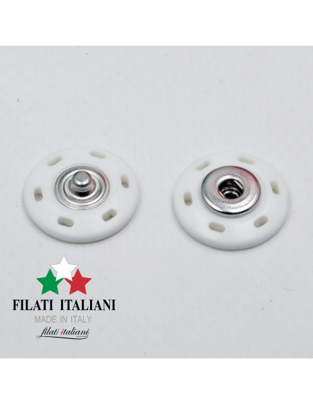 AUTO250581/BIANCO Automatic bottons WHITE Lineato 28    18mm