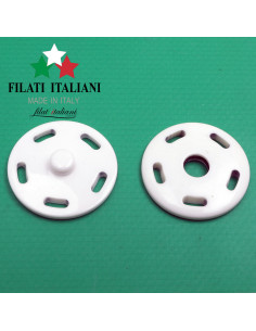 AUTO909090/LATTE  BOTTONE AUTOMATICO WHITE Lineato 52  33mm