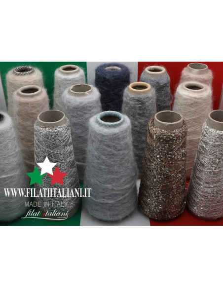 LC9306 LOT 14 bob.  BABY ALPACA GARZATA ANGELIQUE+ PAILLETTES   6,99€/100g