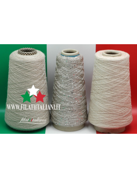 LA6115 LOT 3 BOB. CASHMERE - SETA PAILLETTES   FABERGE/CABARET  SESIA  29.99€/100g