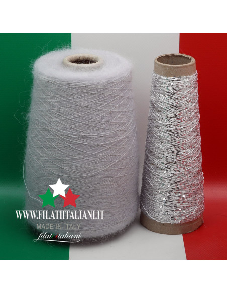 LC9903   LOT  2 bob.   MOHAIR  +  PAILLETTES   7.99€/100g