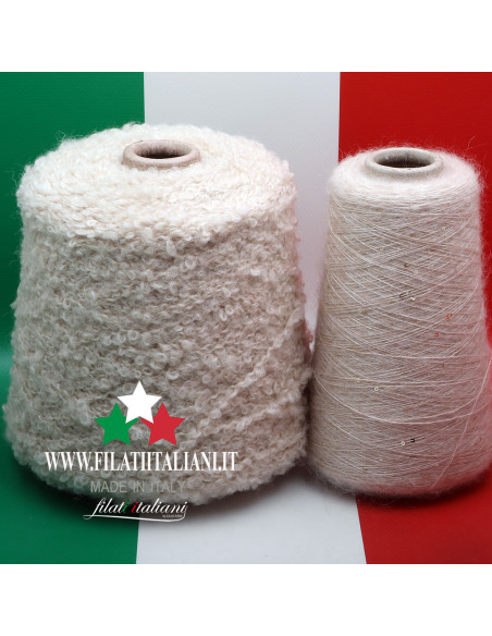 LC9467  LOT 2 bob.   BOUCLE' + PAILLETTES   7.99€/100g