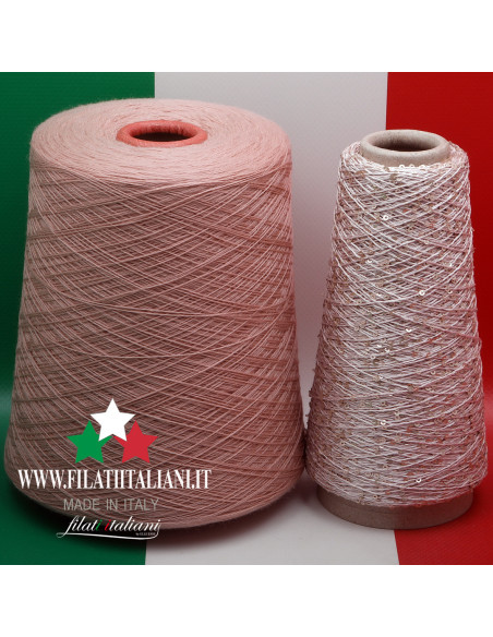 LD1110 LOT 2 BOB.  LANA MERINO CASHWOOL - SETA PAILLETTES  CABARET  SESIA  14.69€/100g