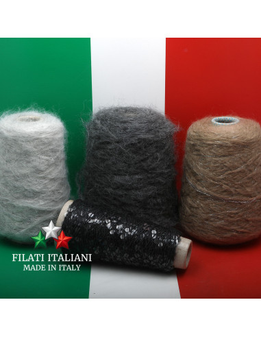 LD6920   LOT 4 bob.  MOHAIR NUBE+NUBLUREX+BIG  PAILLETTES   22.99€/100g